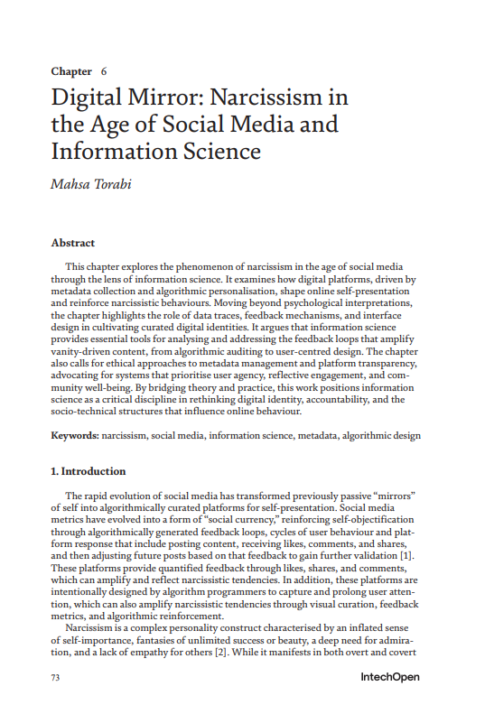 Digital Mirror: Narcissism in the Age of Social Media and Information Science